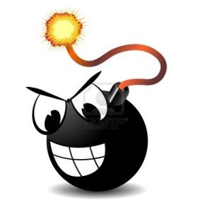 bomba-con-ardor-de-ojos-fusibles-y-dibujos-animados-en-blanco